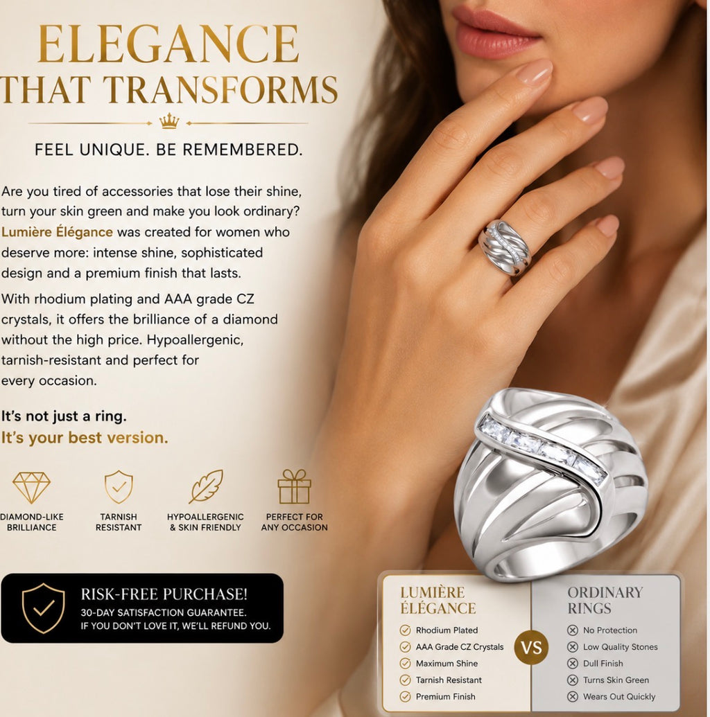 3W1077 - Rhodium Brass Ring with AAA Grade CZ  in Clear