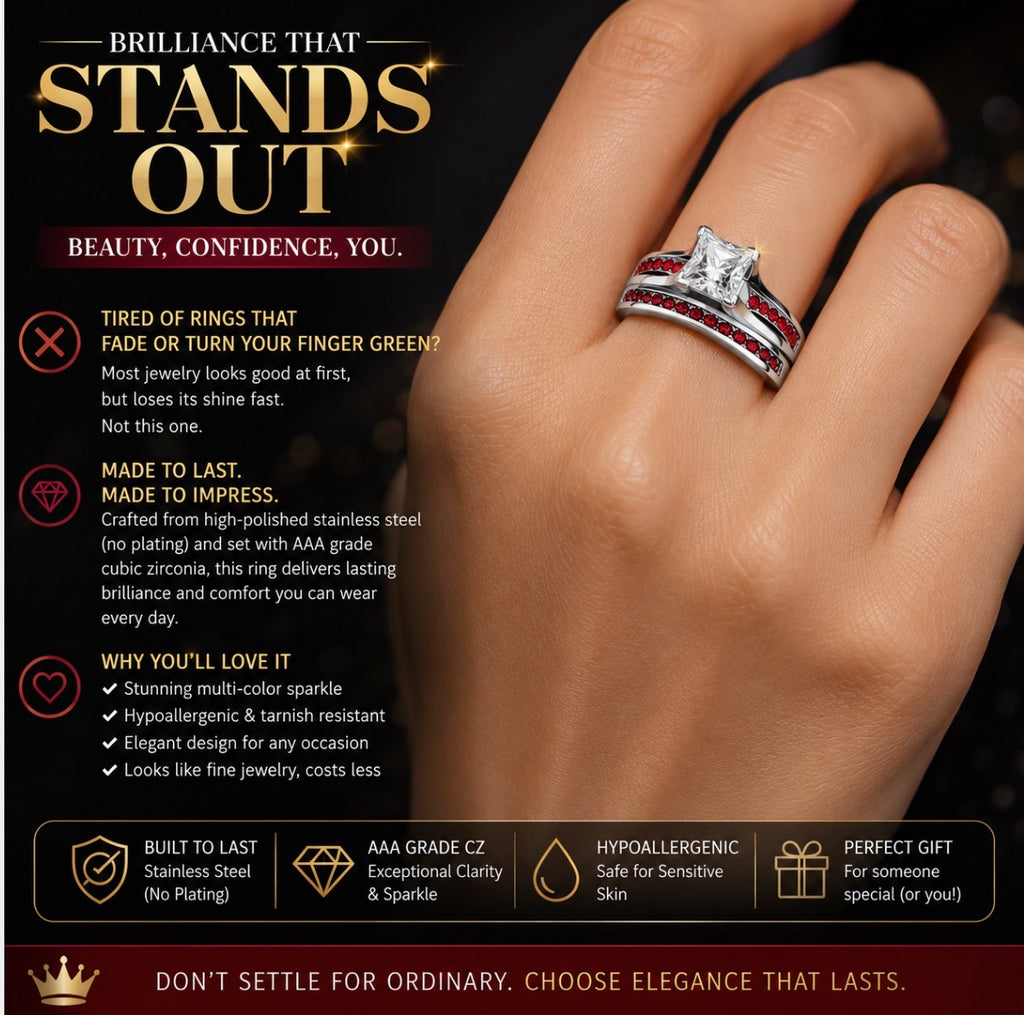 LOA1362 - High polished (no plating) Stainless Steel Ring with AAA Grade CZ  in Multi Color